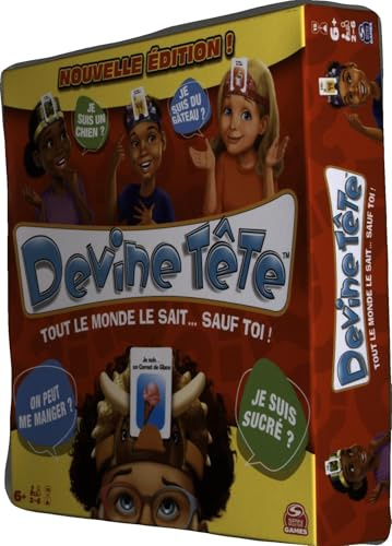 Devine Tête Classique - Jeu de Société Famille - Bandeaux et Devinettes - Devinez L’Illustration De La Carte Qui Est sur Votre Tête - Jeu De Cartes - Version Française - Jouet Enfant 6 Ans et +