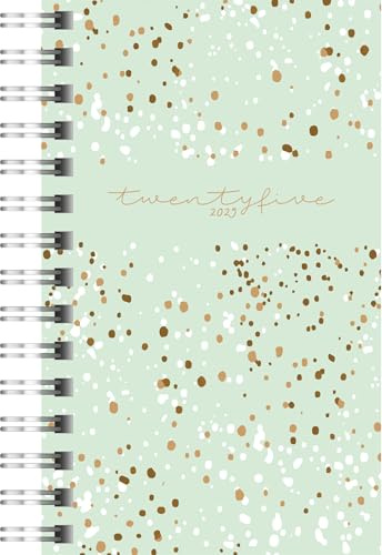 rido/idé Taschenkalender Modell Timing 3 (2025) „Confetti“, 2 Seiten = 1 Woche, A7, 160 Seiten, PP-Einband, mint