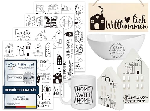 Sugeru Rub On Sticker - 4PCS Set | Sprüche Deko für Geburtstag, Raysin Keraflott, Silikonformen Gießformen, Hochzeit, Familie Folie für Möbel, Glas, Holz, Fotoalbum, Aufkleber Aesthetic (FamilieⅢ)