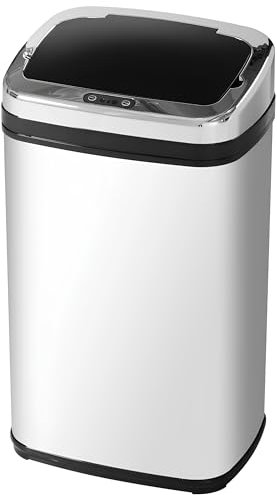 AND HOME Pattumiera Differenziata 30L, Sensore Infrarossi, Apertura E Chiusura Automatica, Pattumiera Cucina In Acciaio Inox, Coperchio Rimovibile, 33 x 25 x 58cm