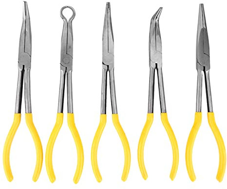 5 Stück Lange Spitzzange aus Kohlenstoffstahl, O-förmige Klemme, Handwerkzeug mit Rutschfestem Griff