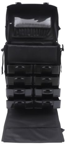 2in1 Schwarz Kosmetikkoffer Trolley, Kosmetik Trolley Schminkkoffer mit Räder Schubladen, für Lagerung von Kosmetika Schönheitsprodukten