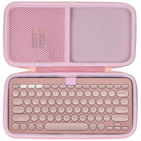 Lebakort Hard Case Compatible with Logitech Pebble Keys 2 K380s K380 Keyboard (Pink Case)