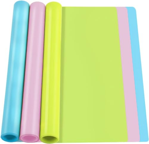 Jinsion 3 Pieces 40x30cm Silicone Mat for Resin, A3 Large Table Mats
