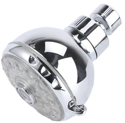 NUOBESTY Cabezal de Ducha LED de Alta Presión con Cambio de Color Sensor de Control de Temperatura Instalación sin Herramientas Ajustable para Cromado Ducha de Mano