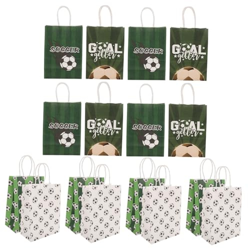 VALICLUD 16stücke Fußball-geschenktüte Aus Papier Zum Verpacken Von Geschenken Partytüten Mit Fußballmotiv Für Sport-party-favors Und Kindergeburtstage Und Platzsparend