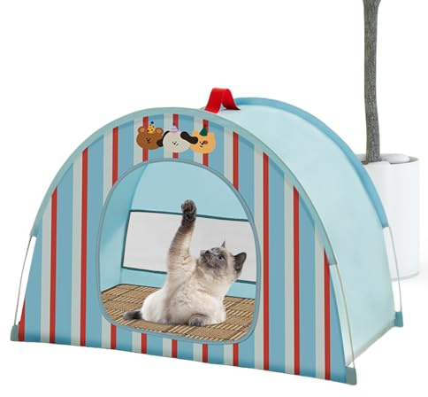 WJnflQN Haustierzelt für Katzen, tragbares Hundezelt, waschbar, atmungsaktiv, Hundehütte, Haustierbett mit Luftstrom und Belüftung für kleine Hunde, Kätzchen, Welpen, Hasen, Innen- und Außenbereich