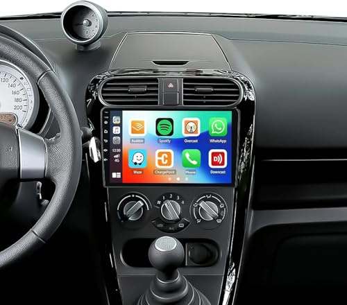 Surakey Android 14 Car Stereo for Suzuki Splash 2008-2014, for Vauxhall Agila 2008-2014, 9 inch Touchscreen GPS Navigation Head Unit with Car Radio CarPlay Android Auto Bluetooth Wifi FM/RDS SWC Mic