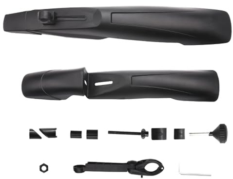 DEKKRYNFV Parafango per biciclette, regolabile, pieghevole, anteriore e posteriore, set di paraspruzzi per mountain bike, bici da equitazione, paraspruzzi