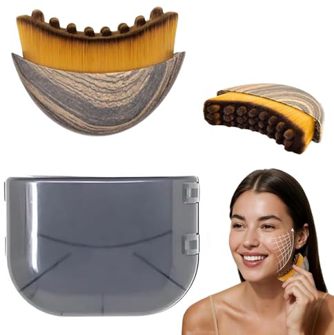 Brosse Contour du Visage, Brosse de Contour lymphatique pour Le Visage, Brosses Sèches Drainage pour Sculpture Du Menton Et De La Mâchoire