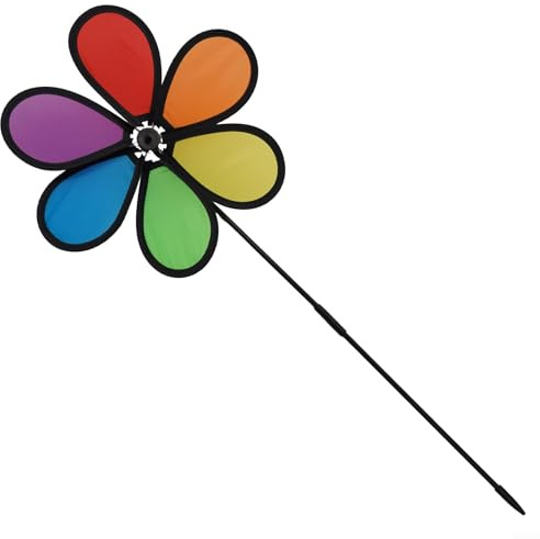 Moulin à vent créatif en forme de fleur pour jardins, décorations de cour extérieures, matériaux sûrs pour les enfants, facile à transporter