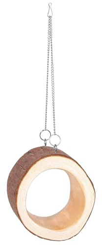 Veemoon Nichoir en Bois Suspendu Chaîne pour Jardin et Cour Maison en Bois pour Oiseaux Petits Décor Naturel et Solide Fournitures pour Oiseaux Mangeoire Extérieure