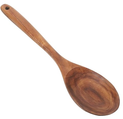 UTHCLO Cuchara Grande de Madera para Cocinar 33x6,8 Cm, Antiadherente Mango Largo, Utensilio Multifunción para Mezclar y Saltear, Esencial para Utensilios de Cocina y Repostería
