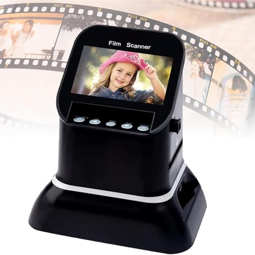 Film Scanner Converts 35mm, 120, 127, 126 Negatives to Digital JPEG, 22MP High Resolution, Built-in LCD for Editing Preview, SD Card Support