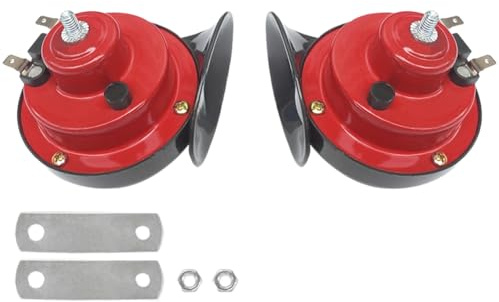 URPIZY Altoparlanti 12 V/24 V con suono alto/basso per corno lumaca – 300 dB, impermeabile, per auto e moto