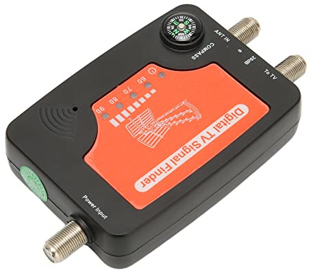 Bewinner Détecteur de Satellite Professionnel avec Boussole, Compteur de Force du Signal TV Haute sensibilité pour l'alignement de l'antenne Parabolique, Détecteur de Signal Satellite Numérique