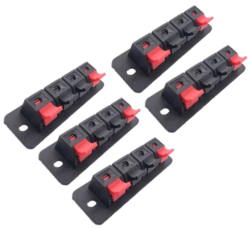 Pjeghbvop Schnellinstallations Kunststoff Federklemmen Clip für Lautsprecher, 4-polige Höranschlüsse, LED Alterungstest, 54-mm Lochabstand, Lautsprecher Clip