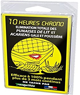 TRANQUILLEO Vivre Mieux PLAQUETTE ANTI PUNAISES DE LIT Bande ANTI ACARIENS POUR LITERIE, Blanche