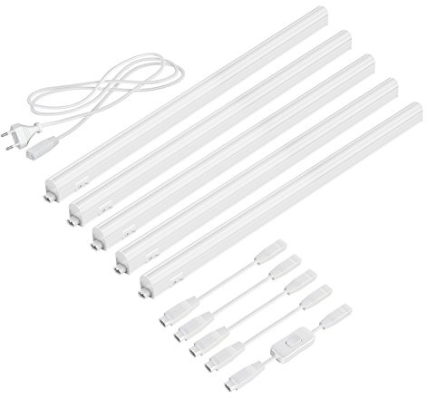 parlat LED Unterbau-Leuchten Rigel, je 57,3cm, mit Schalter, je 790lm, warm-weiß, 5er Set
