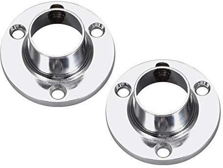 sourcing map Closet Wardrobe Rod Flange,16mm/0.63inch Dia, Socket Bracket Support Holder for Pipe 2Pcs
