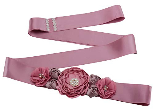 Amorar Dament Hochzeitsgürtel Brautkristallgürtel Elegante Blumen Brautgürtel Sash Brautkleid Schärpe Strass Taillengürtel Hochzeit Schmuckgürtel Kleid Zubehör 270cm lang