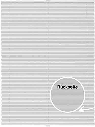 ondeco Plissee nach Maß Thermo für Fenster innen Montage in Glasleiste mit Spannschuh Sonnenschutz-Rollo Lichtschutz Blickdicht leichte Verdunkelung Weiß B: 61-70 cm, H: 40-100 cm