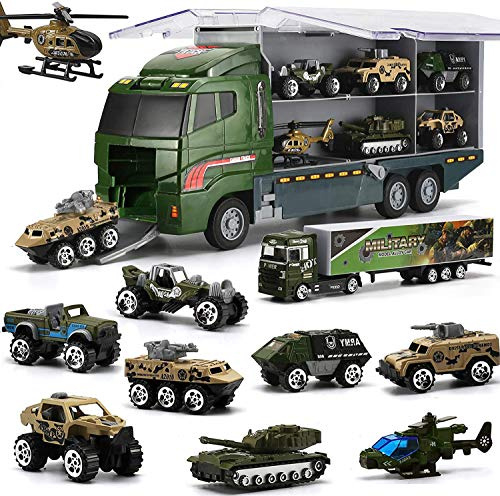 Coolplay Militaire Camion Jouet Camion Transporteur Voiture Jouet Militaire pour Les Enfants de 3 Ans