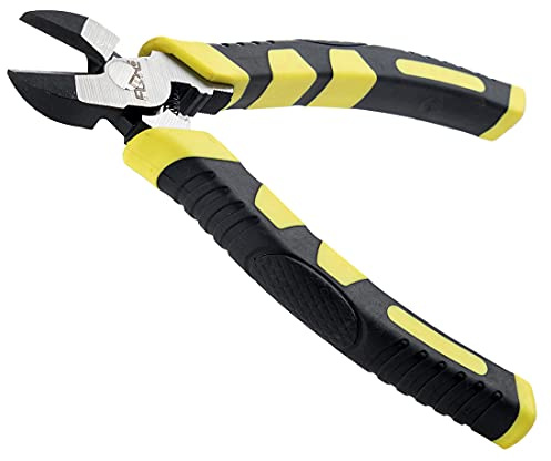 6 Inch Industrial Diagonal Cutting Pliers - High Leverage Side Cutters with Hardened Blades, CR-V Steel, Anti-Rust Finish for Electronics & Cable Work