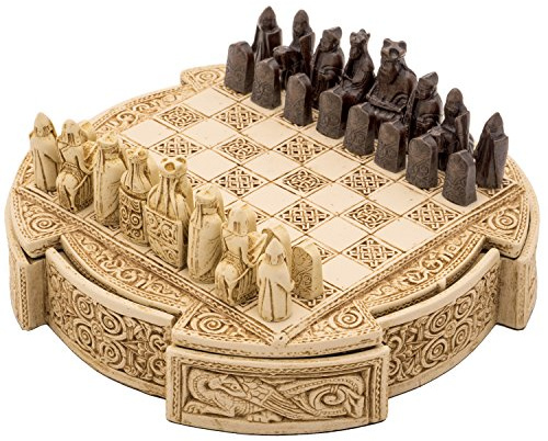 Isle of Lewis Schachspiel, keltisches Design, cremefarben