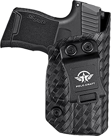 P365 Fondine, Carbon Fiber Kydex Fondine IWB for sig P365 Fondine Nascosta Il Trasporto - Cintura Interna Nascosta Il Trasporto Holster sig P365 Pistol Gun Case Accessories (Black, Right Hand)