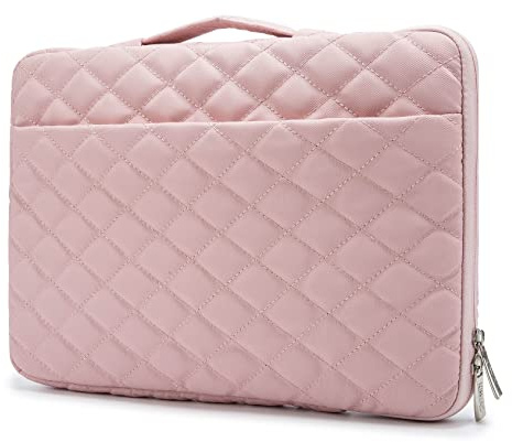 Kinmac 360° Protective Laptop Sleeve Case Bag Cover with Handle for MacBook Pro 16 inch,16 inch HP,Lenovo,Dell,ASUS,Acer Ultrabook and Business Laptop (Pink Embroidery)