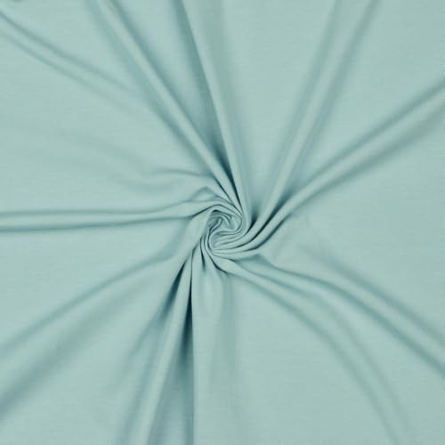 Jerseystoff Uni Meterware Tex Standard 100 + GOTS zertifiziert 69 Farben zur Auswahl (065 I Hell Aqua, 50 x 150cm)