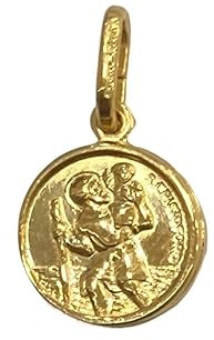 Médaille Saint-Christophe en argent sterling couverte d'or 18 carats, Argent