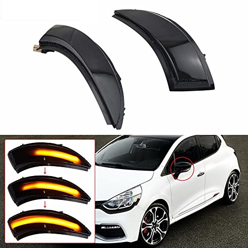 Car Passion Indicatore di direzione Freccia Specchietto laterale LED Compatibile con Renault Clio IV e Captur Luce Dinamico Progressivo Fumè Nero Side Marker Dynamic