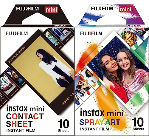 instax Mini Film Spray Art Border, 10 Shot Pack & Mini Film, Contact Sheet (1x10 Aufnahmen), Farbig
