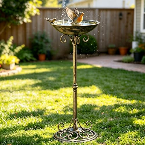 Baignoire pour Oiseaux en Fonte de 29 x 70,1 cm (l x H) - Bains d'oiseaux pour l'extérieur - Décoration de Jardin et Cour