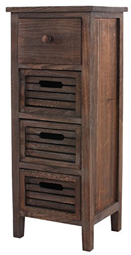 Mendler Kommode-AM, Schrank 74x30x25cm, Shabby-Look, Vintage - braun