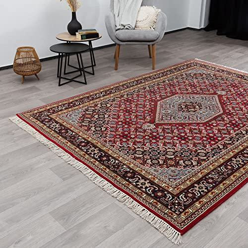 Steffensmeier Orientteppich Bidjar fein | Beste Schurwolle | Orientalisch | Rot, Handgeknüpft, Größe: 80x400 cm
