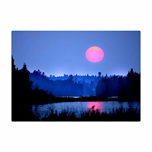 Vero Home 18061 Glas-Schneidebrett | Motiv Natur rote Sonne | rutschfest, kratzfest und lebensmittelecht | Maße: 39 x 29 cm