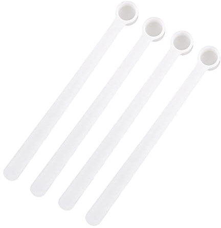 JIHUOO 150 Stück 250 Milligramm Kunststoff-Messlöffel, Mini-Tafellöffel, kleine Kaffeelöffel, Puderschaufel, langer Griff, Teelöffel, Weiß