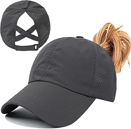 Enwokran Baseball Cap Damen Mesh Schnell Trocknende Pferdeschwanz Baseballkappe, Sonnenschutz Laufkappe Basecap Hut Einstellbar Ponytail Baseballmütze UV Sonnenhut Sonnenschutz Hüte