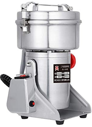 Grain Mills, Upgraded Electric Grain Grinder Mill High-Speed Spice Herb Mill Commercial Powder Machine Cereals Grinder Swing Type Spice/Herb/Pepper Pulverizer Stainless Steel Flour Beater Grinder