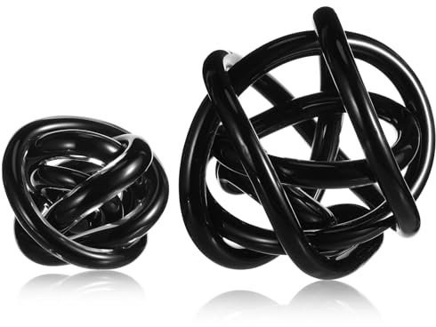 Tioncy Dekorative Glaskugel, Glasknoten, Dekoration, 9,9 cm, große Umlaufbahn Glaskugel für Regal, Akzente, Tischdekoration, abstrakte Dekoration für Zimmer, Wohnzimmer, moderne Kunstskulptur,
