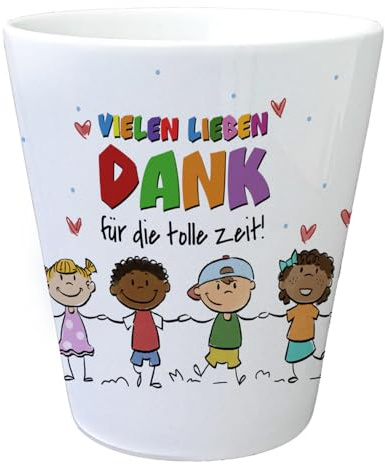 speecheese Danke für die tolle Zeit Blumentopf EIN bunter Pflanzentopf für Erzieher Blumentopf mit Kinder Motiv Erzieherin Danksagung Übertopf Kita Frauen Dankeschön Garten Abschied