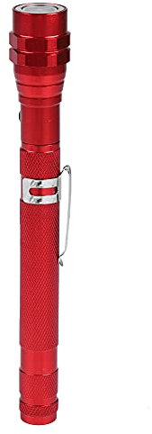 EVTSCAN Lampe De Poche Flexible à LED – Mini Lampe De Poche LED, Flash Multifonction à 3 LED, Lampe De Poche LED Extensible Rotative à Tête Magnétique, Longueur De 22,4 Pouces(Rouge)