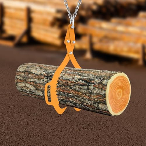 Timber Claw Hook,Carbon Steel Claw Log Skidding Tongs, Log Lifting Tongs Heavy Duty Grapple Timber Claw, Lumber Skidding Log Lifting,for Handling Dragging Carrying Tool (700kg(0-21in,Yellow)