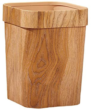 EKOKIM Poubelle à Grains de Bois, Poubelle de Bureau Rectangle, Corbeille à Papier Durable Antidérapant pour Chambre, Salon (A: 21.6x29.5cm)