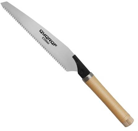 QYQRQF Japanese Hand Saw, 10 Inch Pull Saw 9 TPI with Detachable Blade Wood Saw for Woodworking Gardening (Style A)