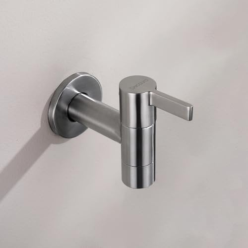 Decaura Wasserhahn Kaltwasser Wandmontierter Edelstahl Kaltwasserhahn Wandmontage 5cm kalte wasserhahn In Wand für Badezimmer, Waschbecken, Balkon, Küche