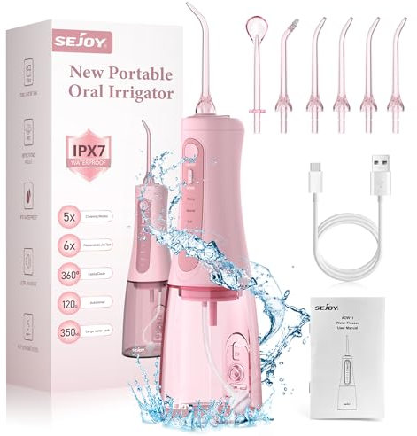 Munddusche Kabellos Elektrisch, Munddusche Testsieger 2025, Zahnreinigung für Dental Clean, Wiederaufladbarer Water Flosser, Reisemunddusche für Zuhause Büro